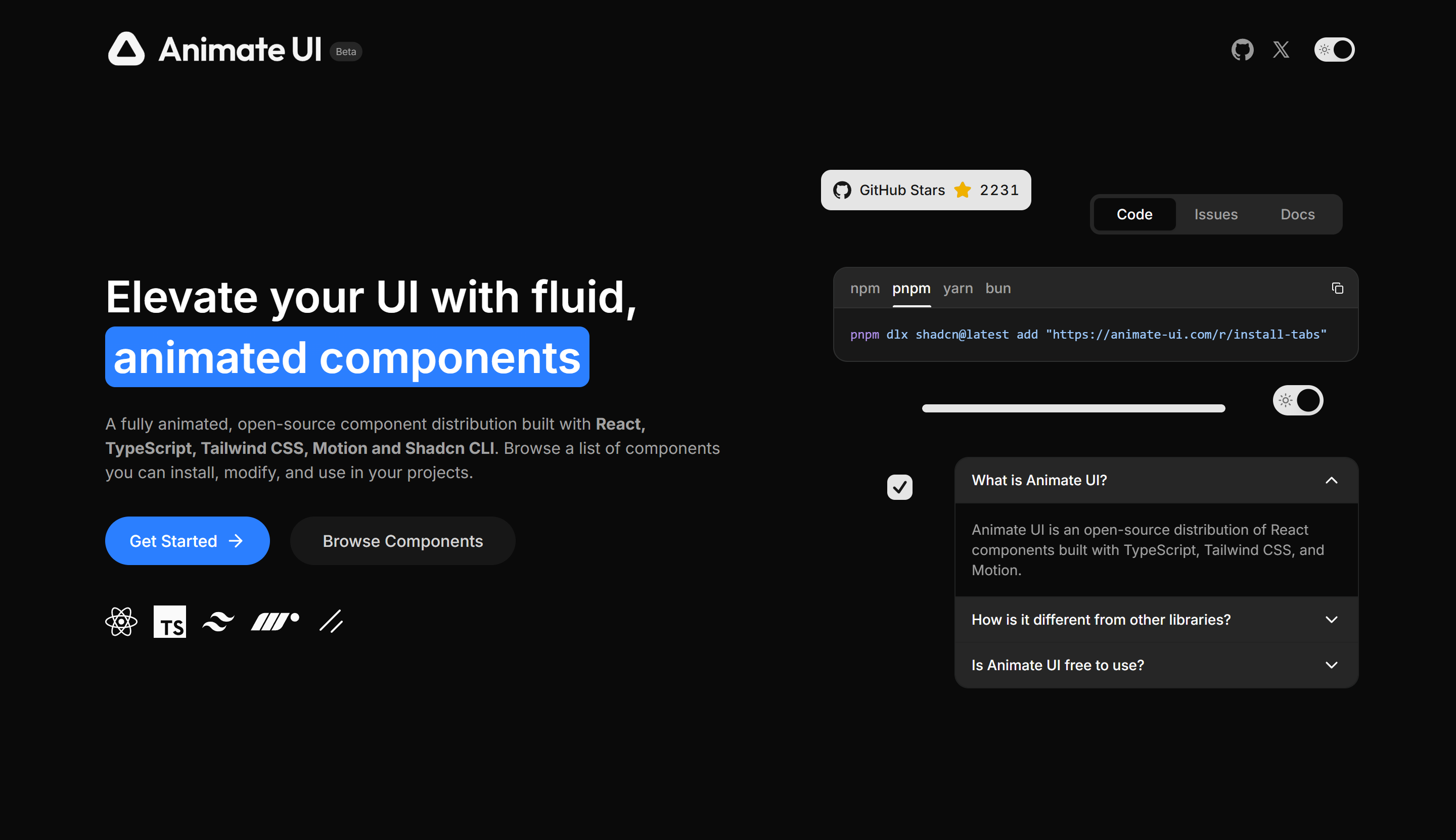 Preview of Animate UI