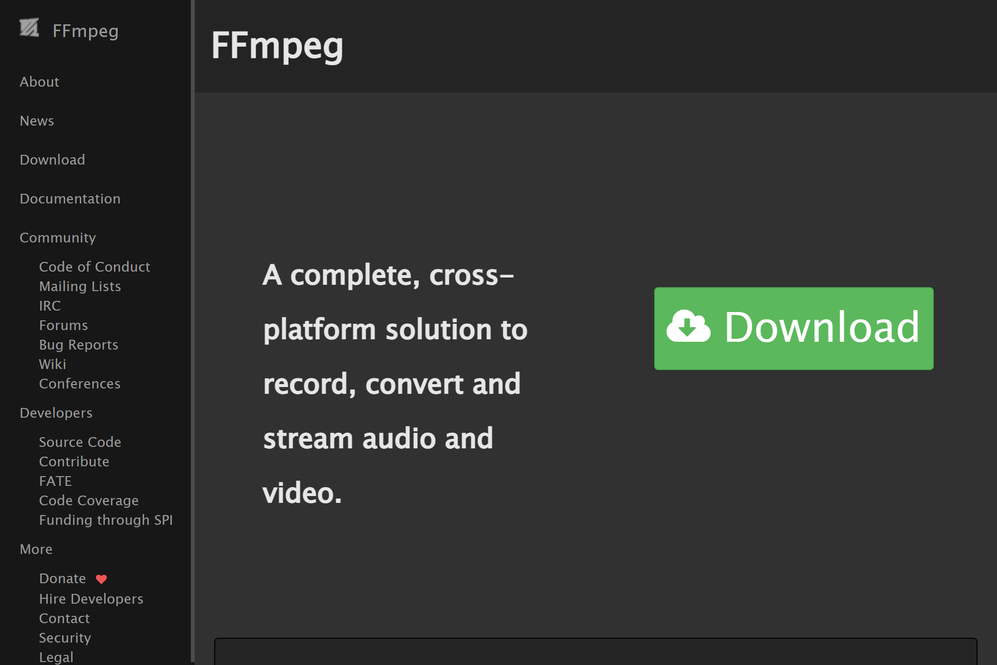 Preview of FFmpeg