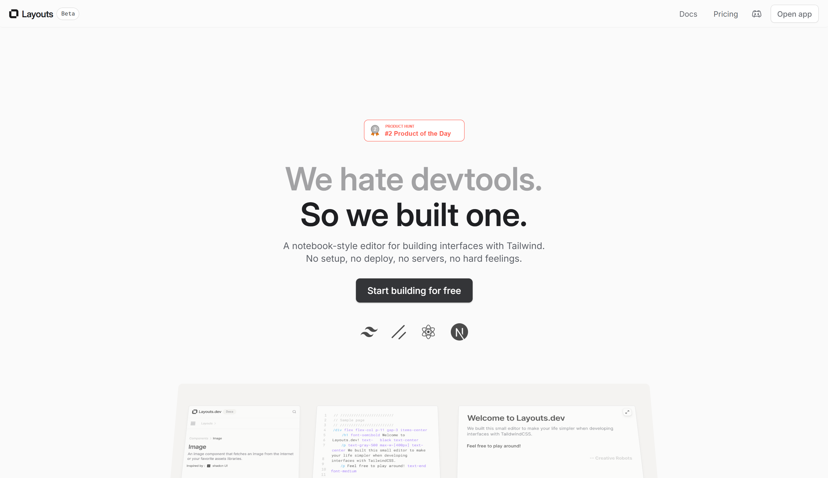 Preview of Layouts.dev