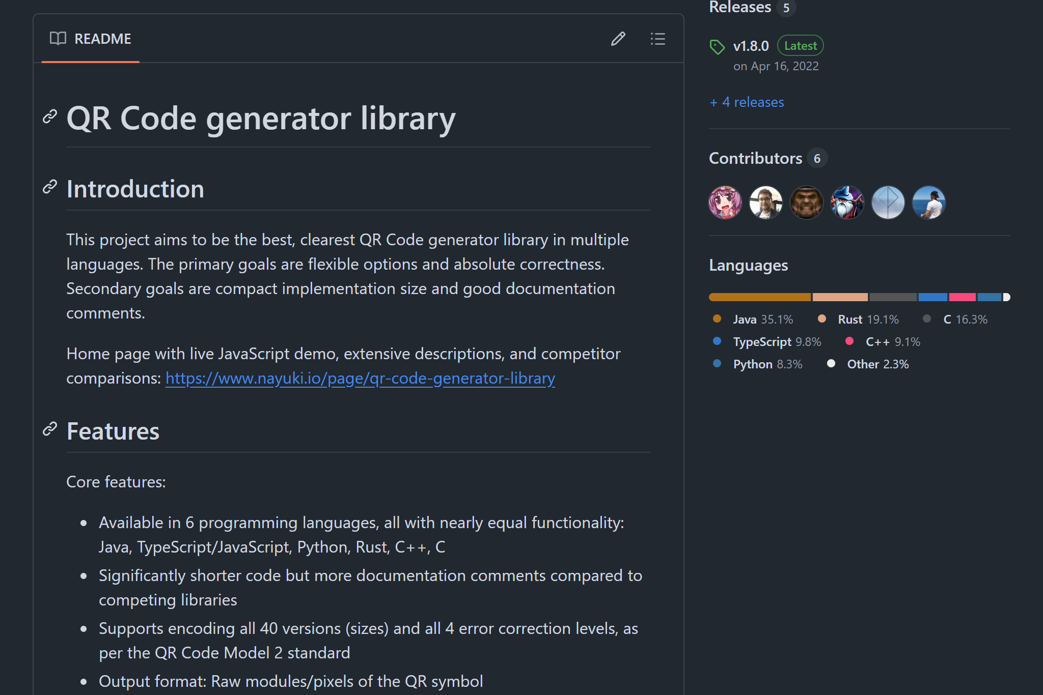 Preview of QR Code Library