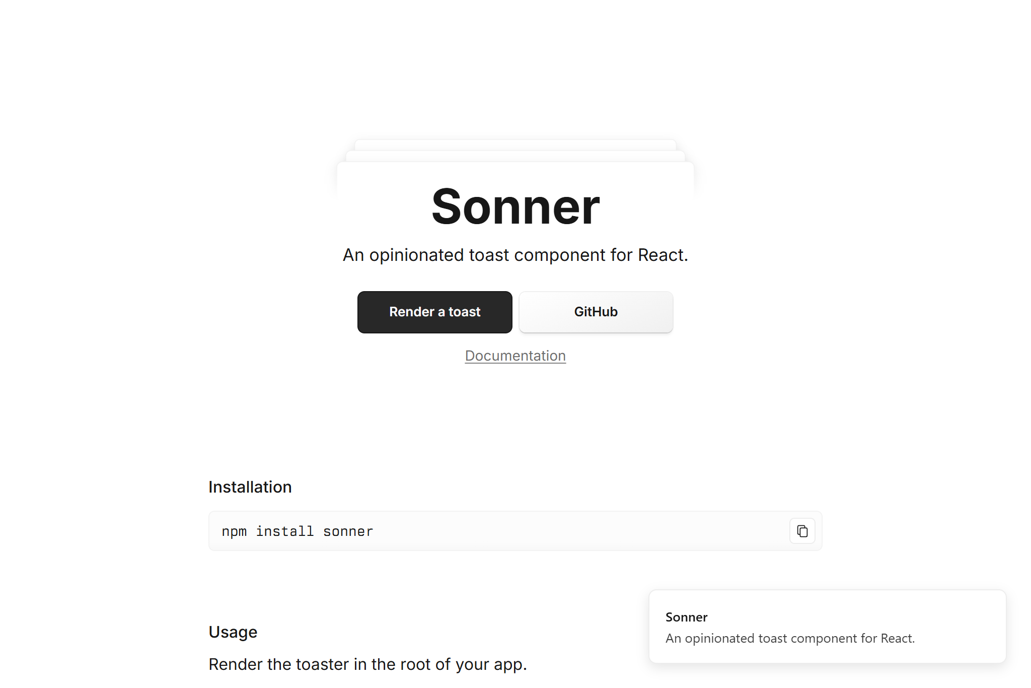 Preview of Sonner - Toast Notifications