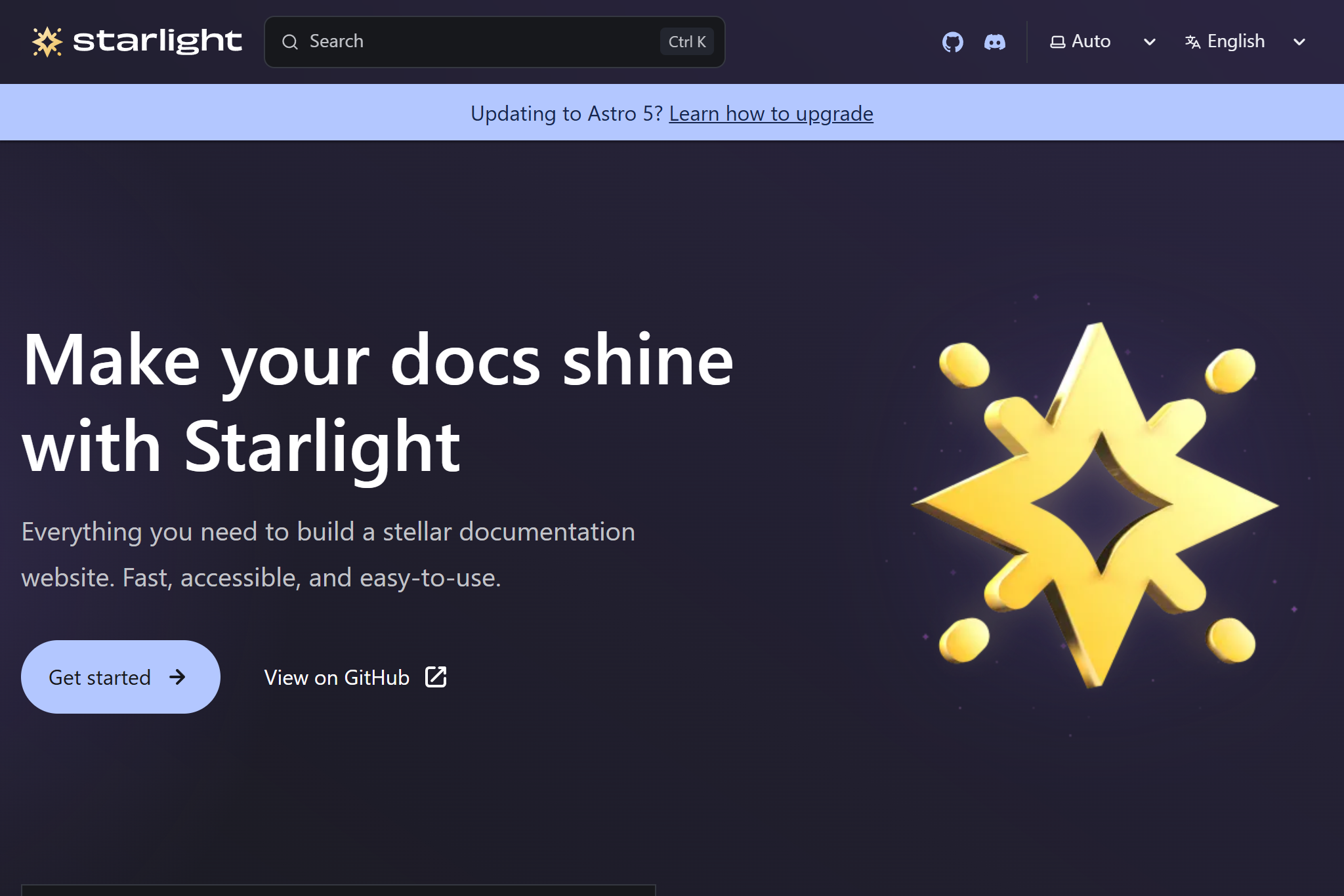 Preview of Starlight Docs